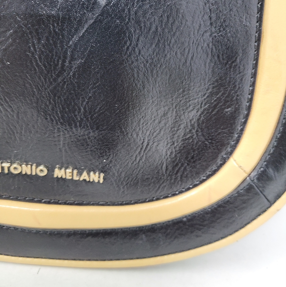 Antonio Melani Black Vintage Leather Saddle Bag - Picture 10 of 13